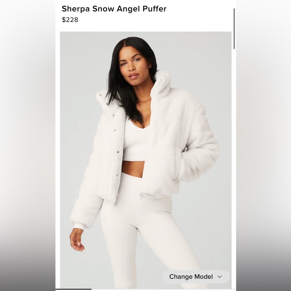 NWT Alo Snow Angel Sherpa Puffer